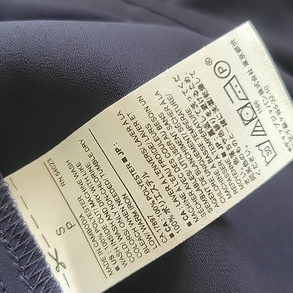 Elegant Navy Ruffle Sleeve Top - Picture 7 of 7